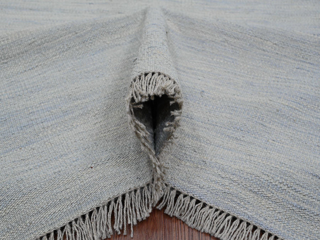 9'1" x 11'11" New Hand Woven Blue Wool Rectangle Oriental Rug - MOA10220951