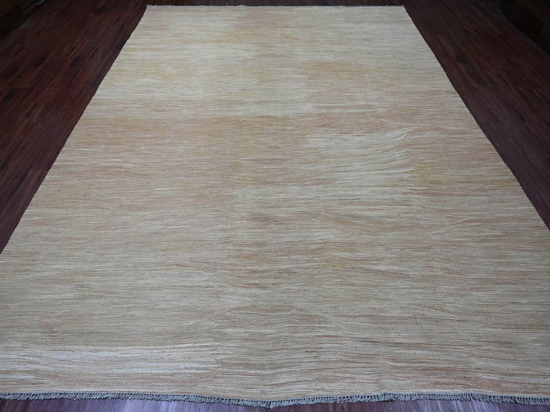 9'1" x 12'2" New Hand Woven Brown Wool Rectangle Oriental Rug - MOA10220952