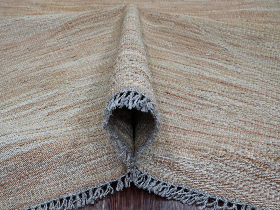 9'1" x 12'2" New Hand Woven Brown Wool Rectangle Oriental Rug - MOA10220952