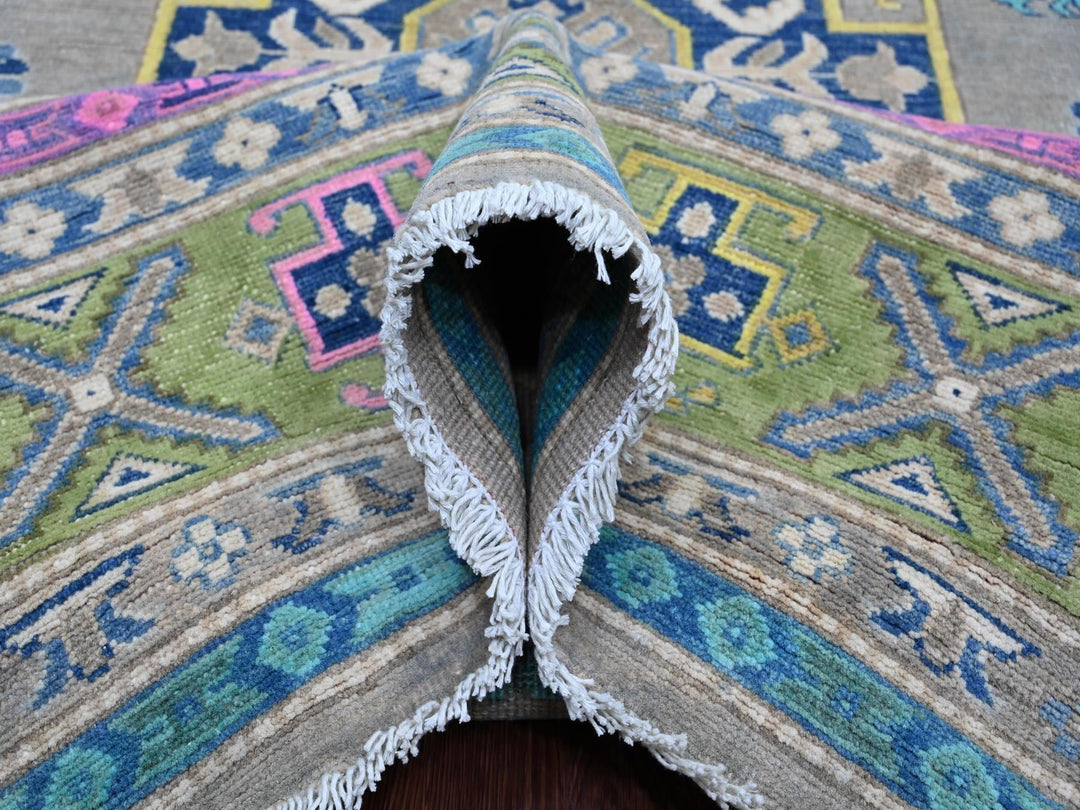 9'9" x 13'2" New Hand Knotted Grey Wool Rectangle Oriental Rug - MOA10220973