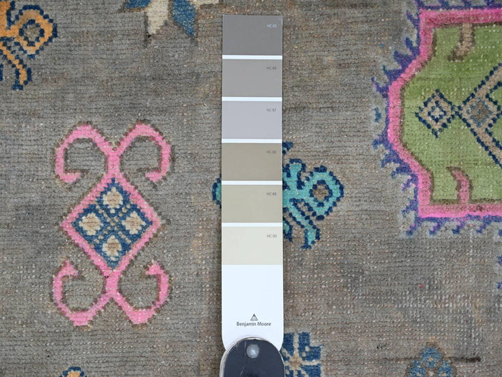 9'9" x 13'2" New Hand Knotted Grey Wool Rectangle Oriental Rug - MOA10220973