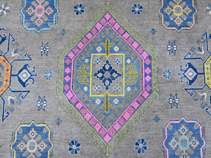 9'9" x 13'2" New Hand Knotted Grey Wool Rectangle Oriental Rug - MOA10220973