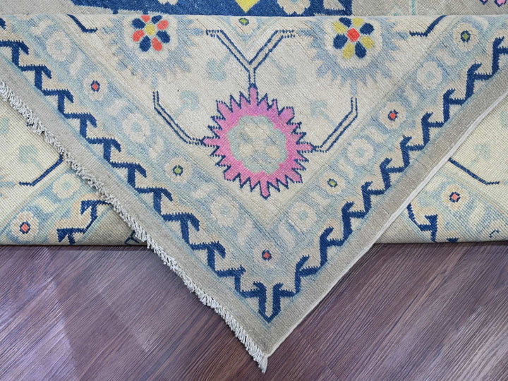 9'7" x 13'4" New Hand Knotted Grey Wool Rectangle Oriental Rug - MOA10220974