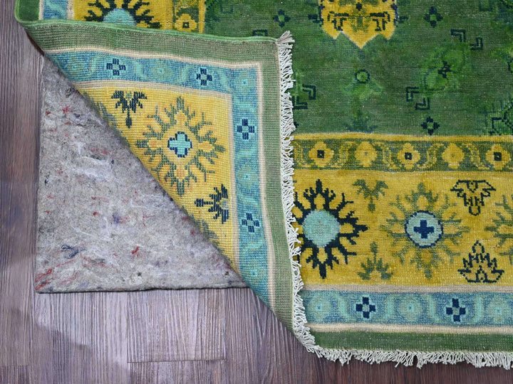 5'4" x 7'6" New Hand Knotted Green Wool Rectangle Oriental Rug - MOA10220976