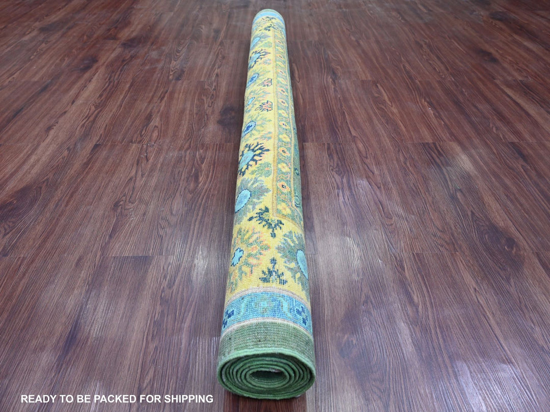 5'4" x 7'6" New Hand Knotted Green Wool Rectangle Oriental Rug - MOA10220976