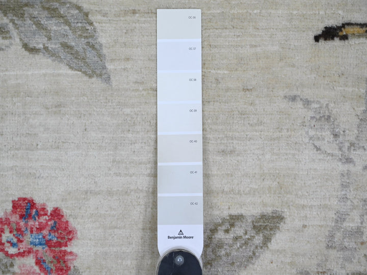 8'10" x 11'6" New Hand Knotted Ivory Wool Rectangle Oriental Rug - MOA10221038