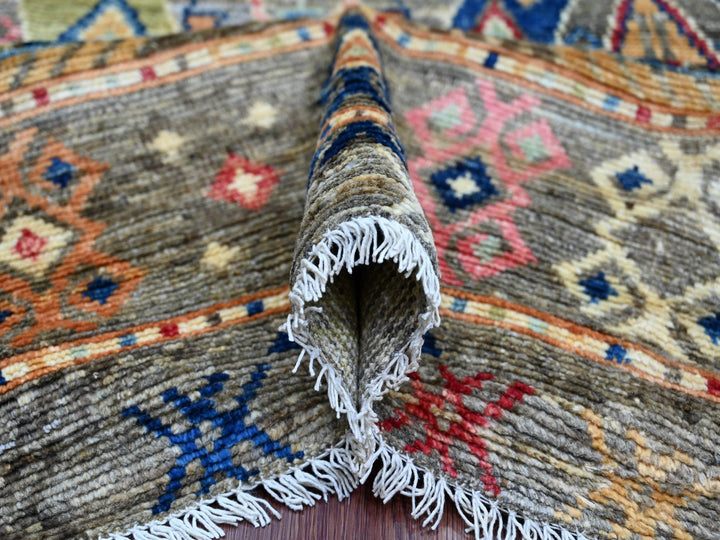 8'8" x 11'5" New Hand Knotted Grey Wool Rectangle Oriental Rug - MOA10221056