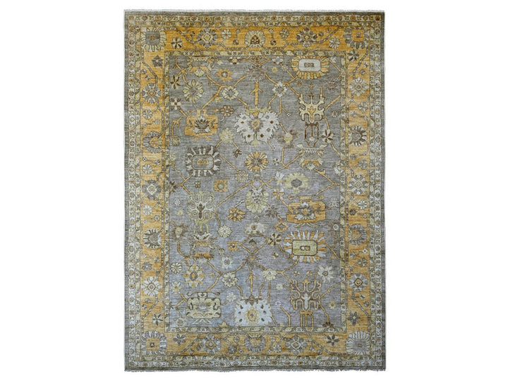 8'9" x 12'0" New Hand Knotted Grey Wool Rectangle Oriental Rug - MOA10221072