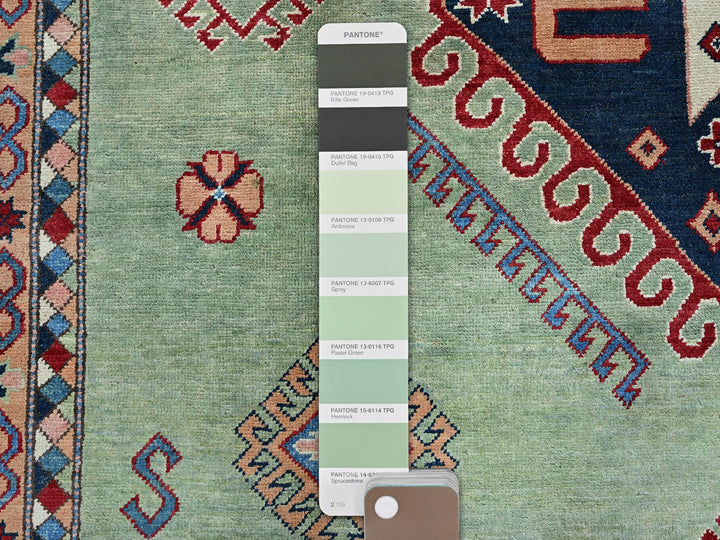 9'2" x 11'7" New Hand Knotted Green Wool Rectangle Oriental Rug - MOA102299