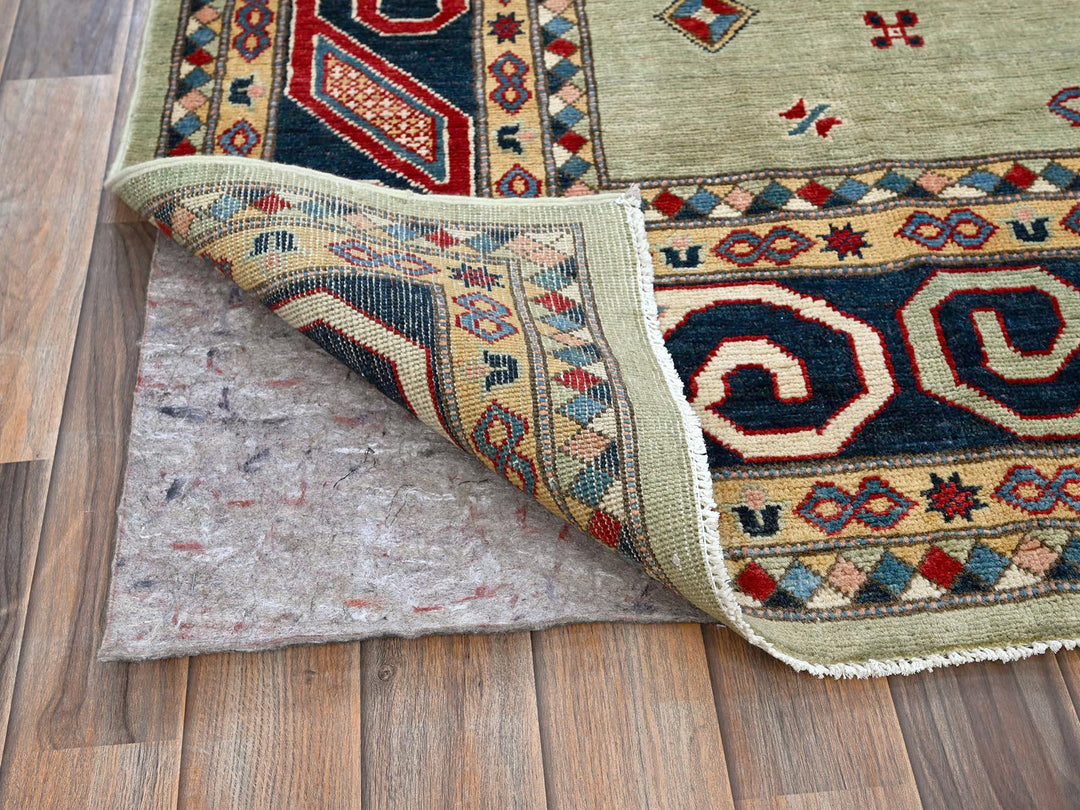 8'0" x 10'4" New Hand Knotted Green Wool Rectangle Oriental Rug - MOA102301