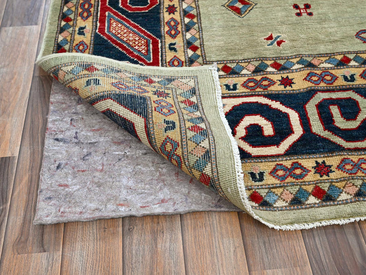 8'0" x 10'4" New Hand Knotted Green Wool Rectangle Oriental Rug - MOA102301