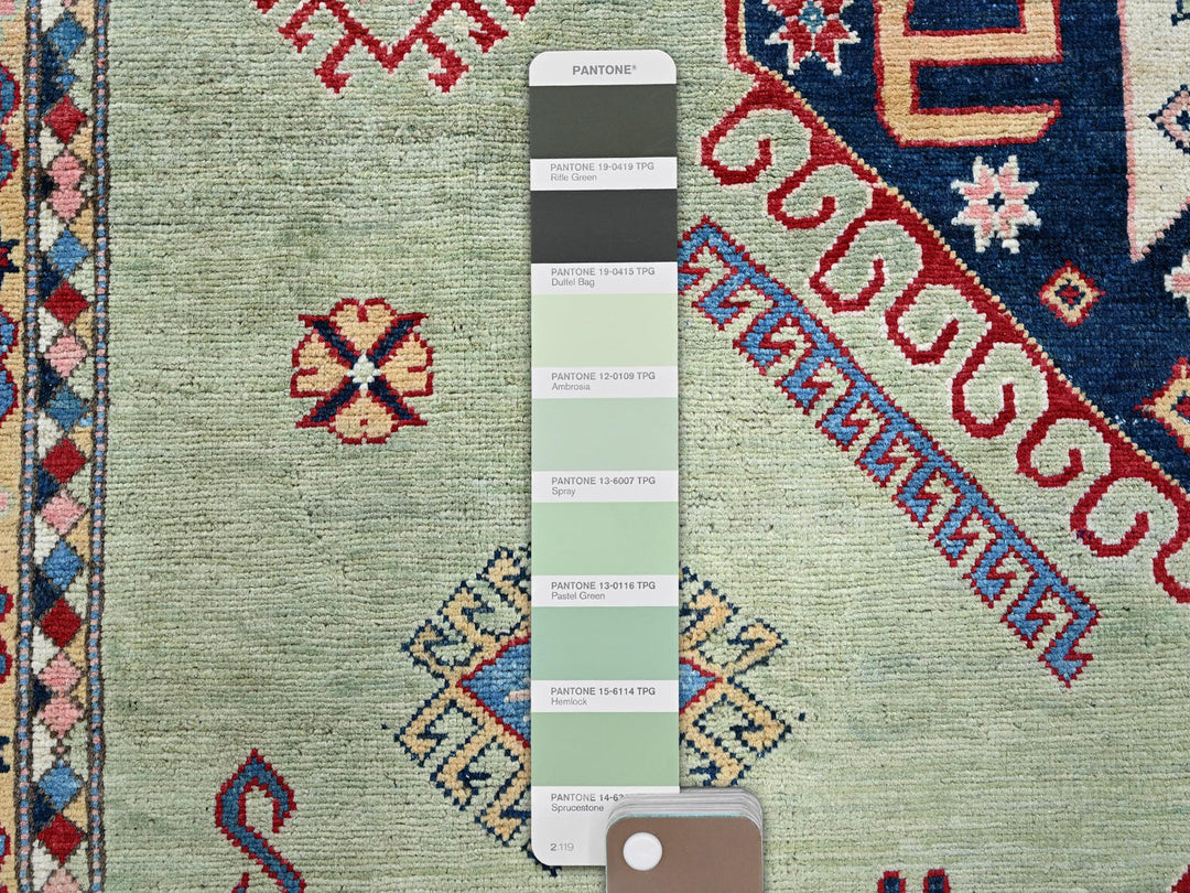 8'0" x 10'4" New Hand Knotted Green Wool Rectangle Oriental Rug - MOA102301