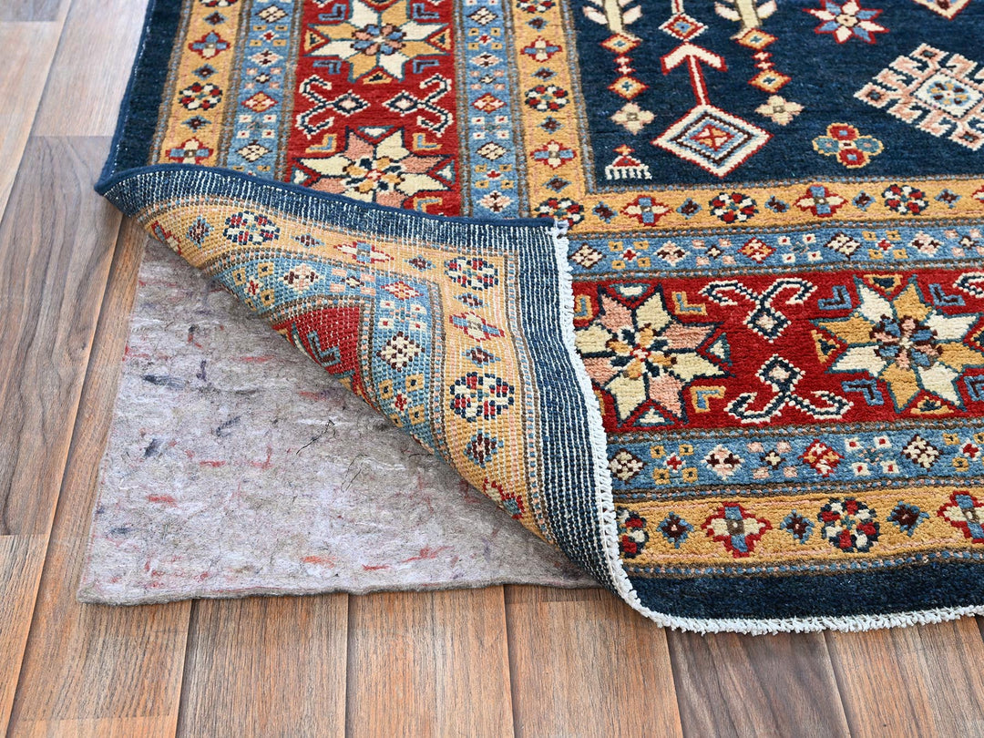 8'0" x 9'10" New Hand Knotted Blue Wool Rectangle Oriental Rug - MOA102303