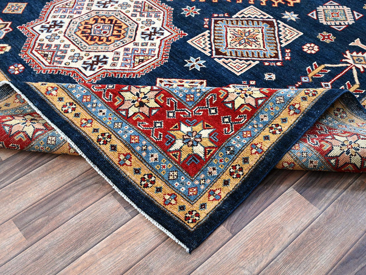 8'0" x 9'10" New Hand Knotted Blue Wool Rectangle Oriental Rug - MOA102303