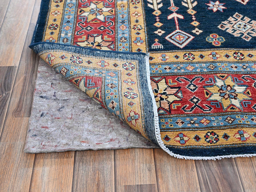 8'1" x 9'8" New Hand Knotted Blue Wool Rectangle Oriental Rug - MOA102304