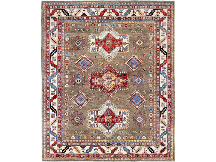 8'2" x 9'11" New Hand Knotted Brown Wool Rectangle Oriental Rug - MOA102305