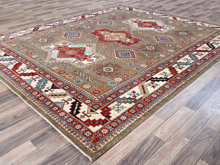 8'2" x 9'11" New Hand Knotted Brown Wool Rectangle Oriental Rug - MOA102305