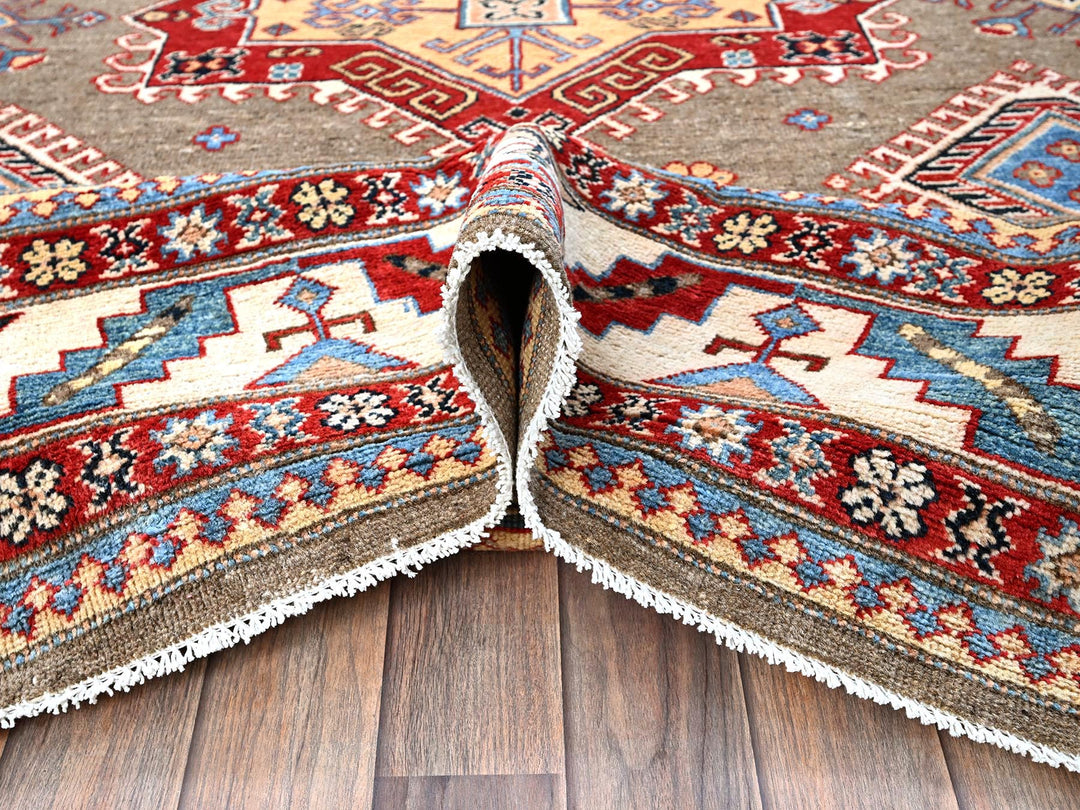 8'2" x 9'11" New Hand Knotted Brown Wool Rectangle Oriental Rug - MOA102305