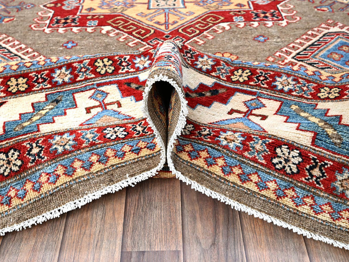 8'2" x 9'11" New Hand Knotted Brown Wool Rectangle Oriental Rug - MOA102305