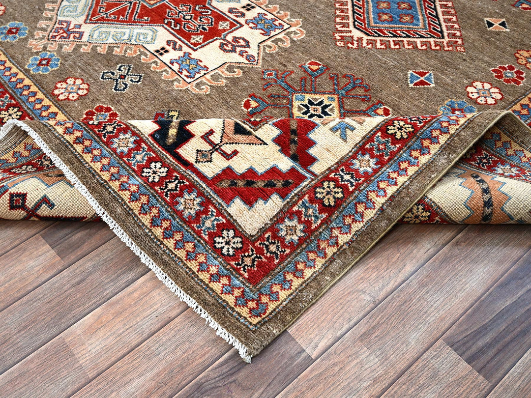 8'2" x 9'11" New Hand Knotted Brown Wool Rectangle Oriental Rug - MOA102305