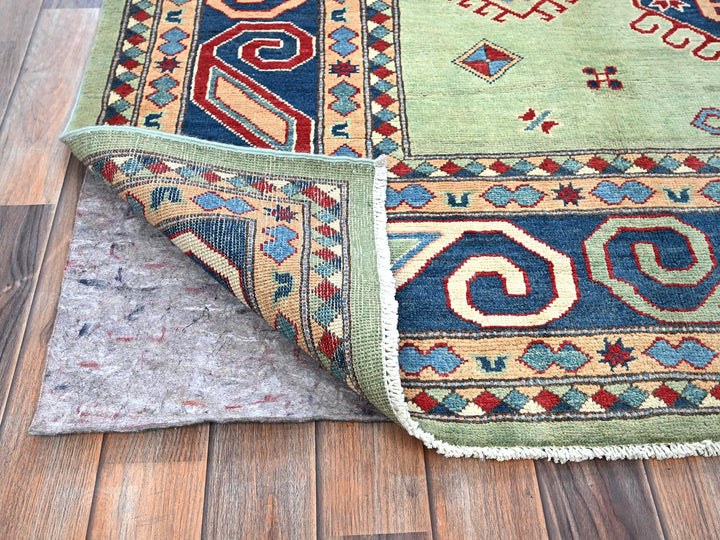 8'4" x 9'7" New Hand Knotted Green Wool Rectangle Oriental Rug - MOA102306