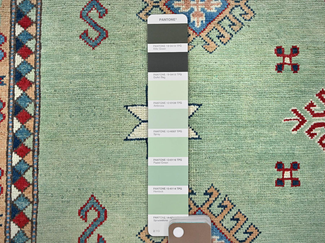 8'4" x 9'7" New Hand Knotted Green Wool Rectangle Oriental Rug - MOA102306