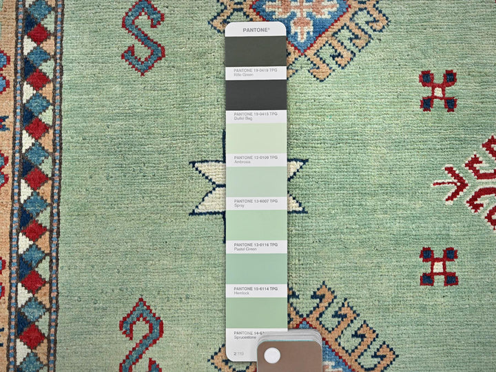 8'4" x 9'7" New Hand Knotted Green Wool Rectangle Oriental Rug - MOA102306