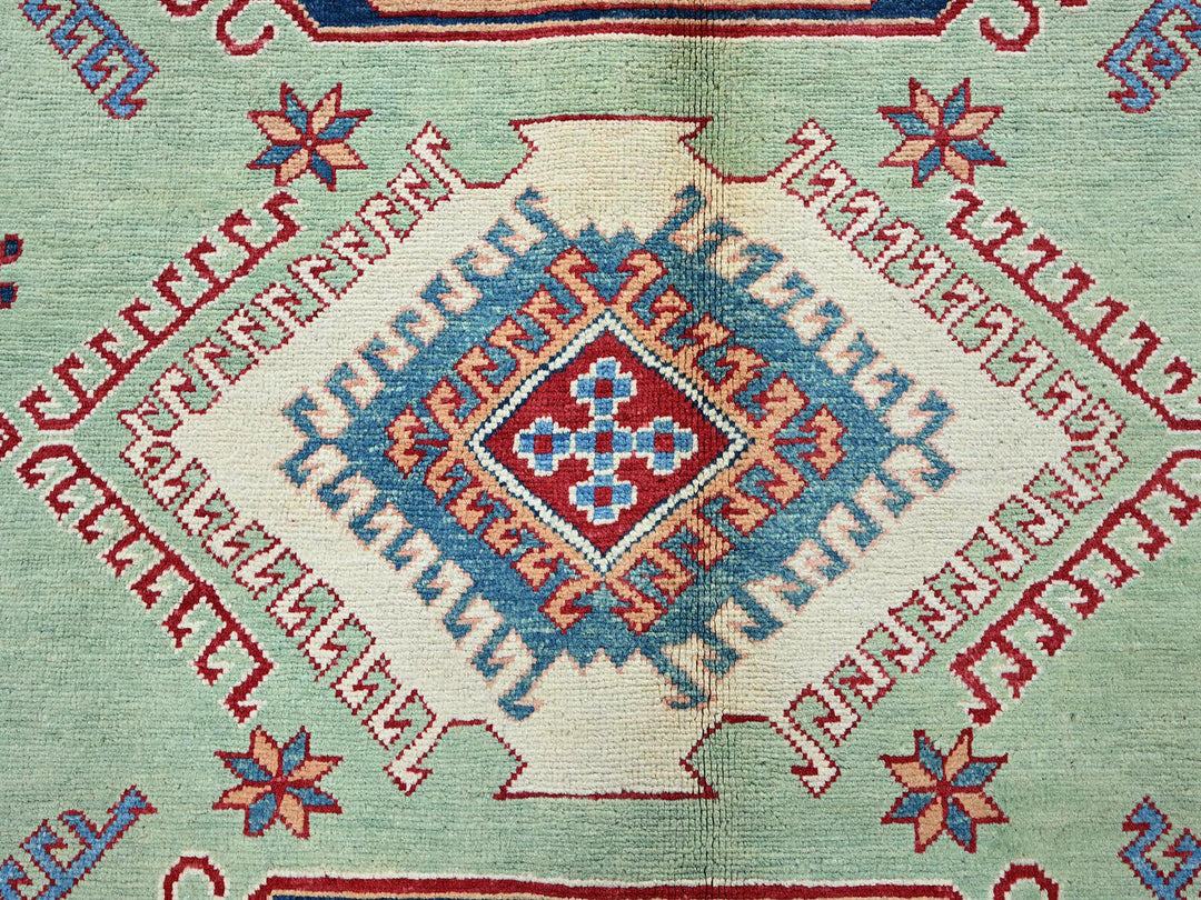 8'4" x 9'7" New Hand Knotted Green Wool Rectangle Oriental Rug - MOA102306