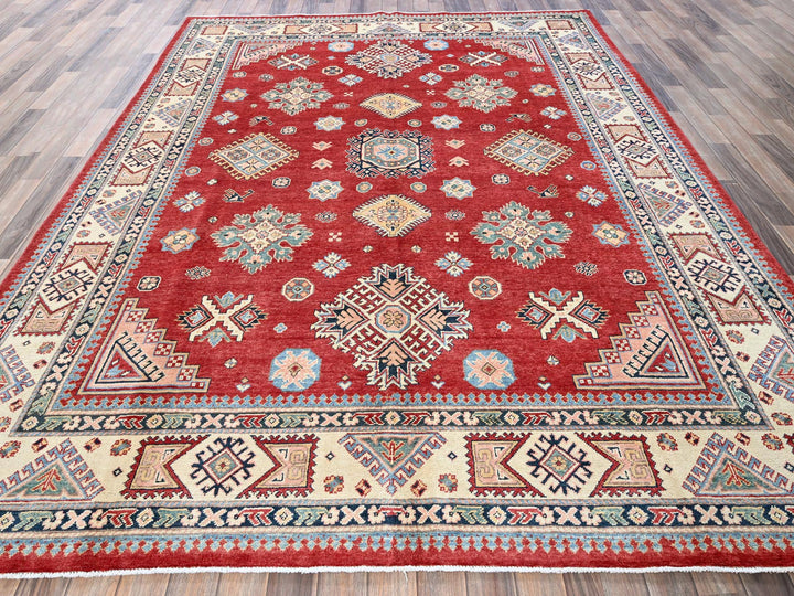 7'10" x 9'9" New Hand Knotted Red Wool Rectangle Oriental Rug - MOA102310