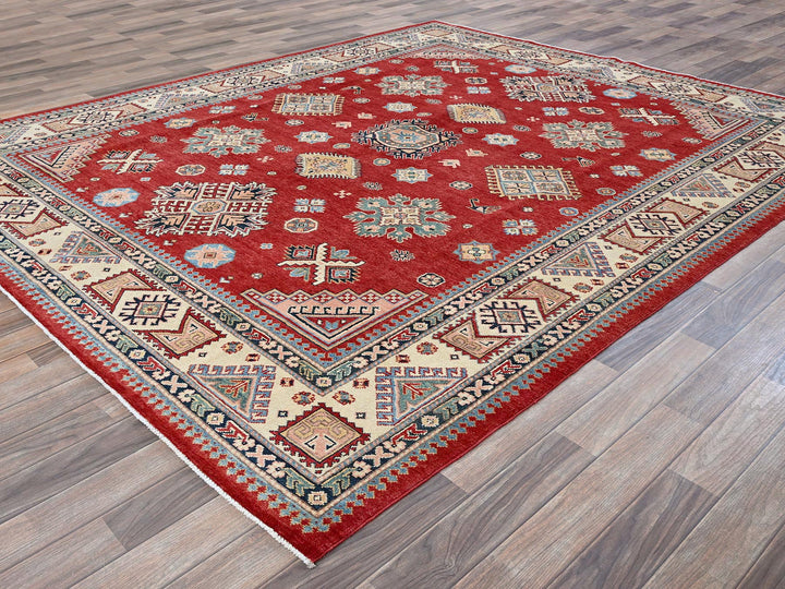 7'10" x 9'9" New Hand Knotted Red Wool Rectangle Oriental Rug - MOA102310