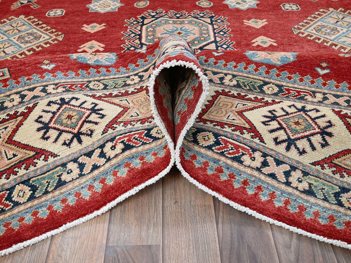 7'10" x 9'9" New Hand Knotted Red Wool Rectangle Oriental Rug - MOA102310