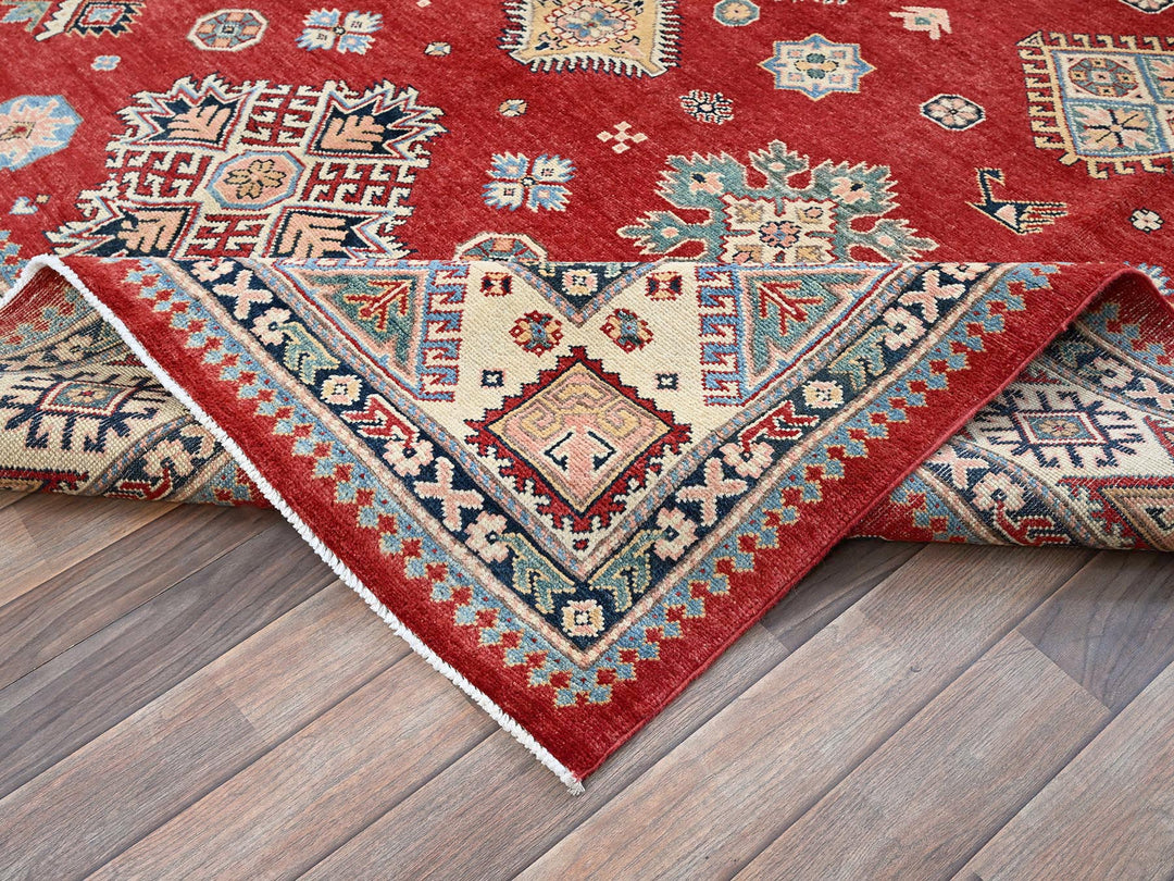 7'10" x 9'9" New Hand Knotted Red Wool Rectangle Oriental Rug - MOA102310