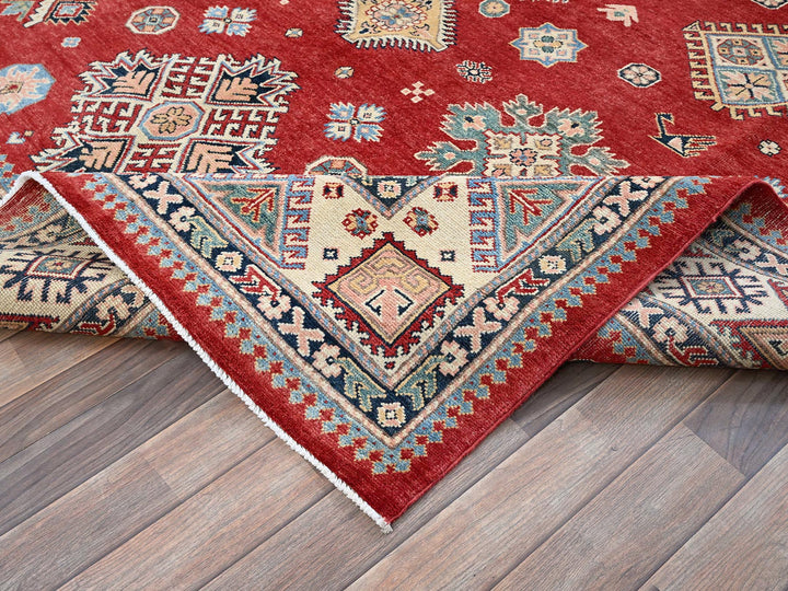 7'10" x 9'9" New Hand Knotted Red Wool Rectangle Oriental Rug - MOA102310