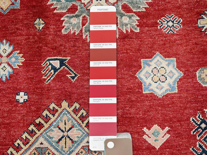 7'10" x 9'9" New Hand Knotted Red Wool Rectangle Oriental Rug - MOA102310