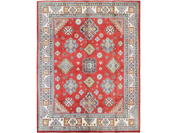 7'11" x 9'11" New Hand Knotted Red Wool Rectangle Oriental Rug - MOA102311