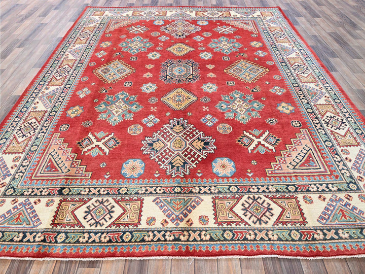 7'11" x 9'11" New Hand Knotted Red Wool Rectangle Oriental Rug - MOA102311