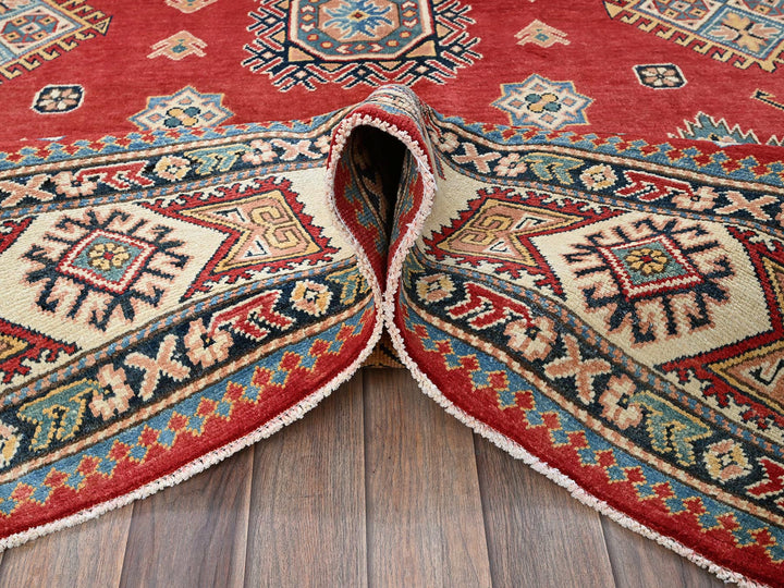 7'11" x 9'11" New Hand Knotted Red Wool Rectangle Oriental Rug - MOA102311