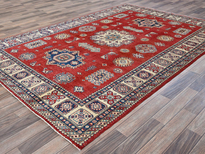 6'0" x 8'11" New Hand Knotted Red Wool Rectangle Oriental Rug - MOA102314