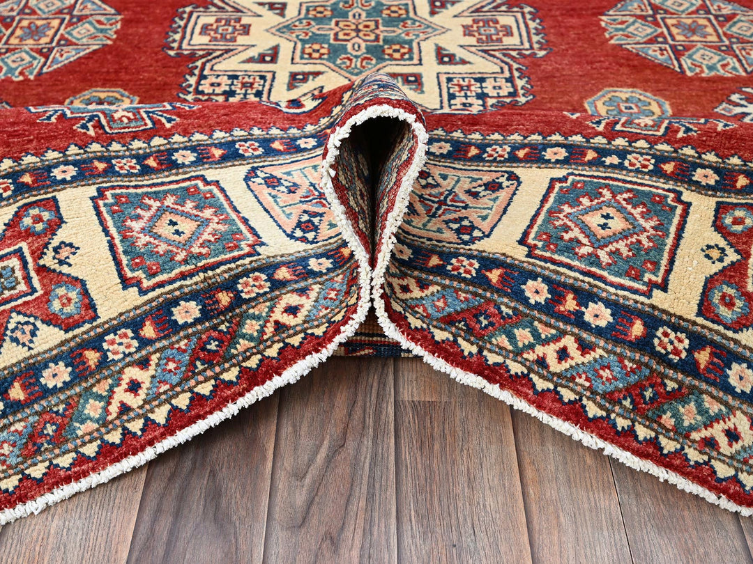 6'0" x 8'11" New Hand Knotted Red Wool Rectangle Oriental Rug - MOA102314