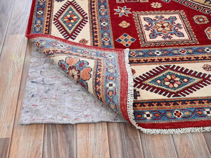 5'11" x 8'10" New Hand Knotted Red Wool Rectangle Oriental Rug - MOA102315