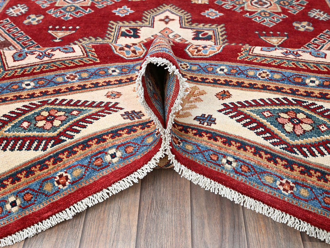 5'11" x 8'10" New Hand Knotted Red Wool Rectangle Oriental Rug - MOA102315