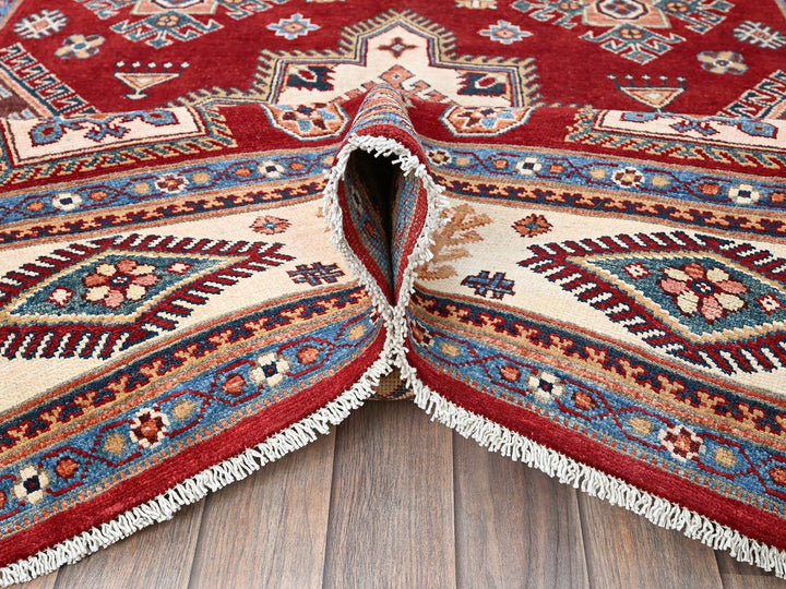 5'11" x 8'10" New Hand Knotted Red Wool Rectangle Oriental Rug - MOA102315