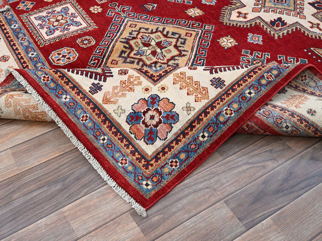 5'11" x 8'10" New Hand Knotted Red Wool Rectangle Oriental Rug - MOA102315