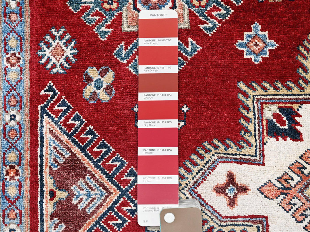 5'11" x 8'10" New Hand Knotted Red Wool Rectangle Oriental Rug - MOA102315