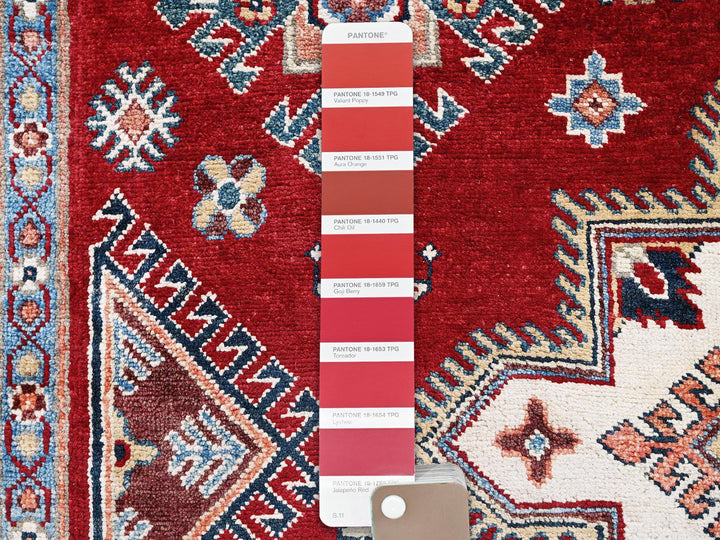 5'11" x 8'10" New Hand Knotted Red Wool Rectangle Oriental Rug - MOA102315