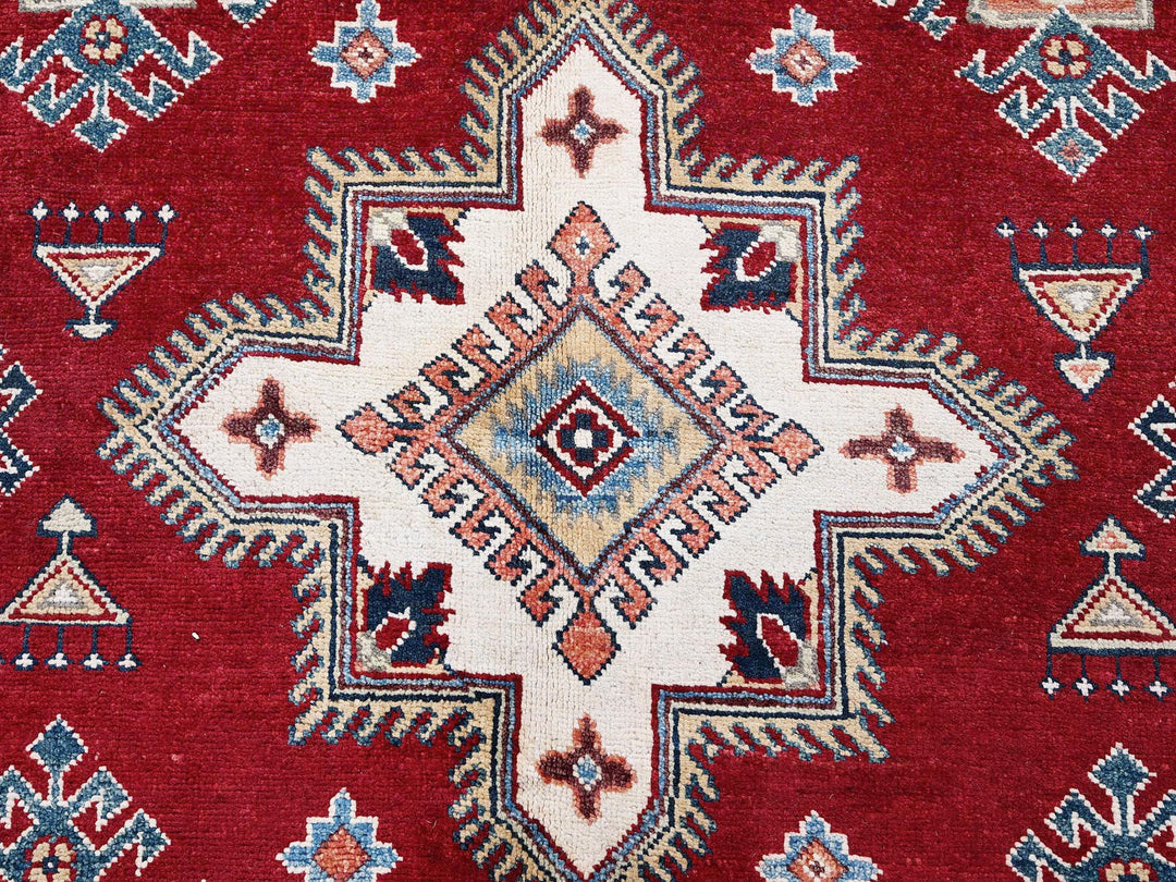 5'11" x 8'10" New Hand Knotted Red Wool Rectangle Oriental Rug - MOA102315