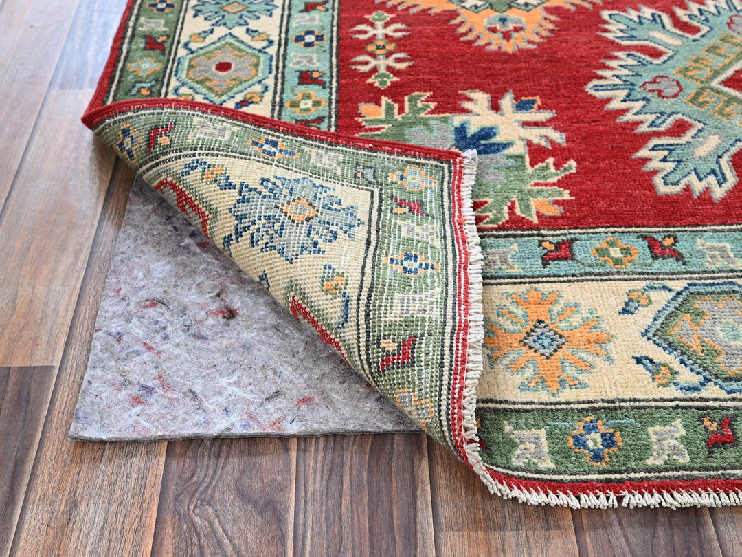 4'10" x 6'10" New Hand Knotted Red Wool Rectangle Oriental Rug - MOA102325