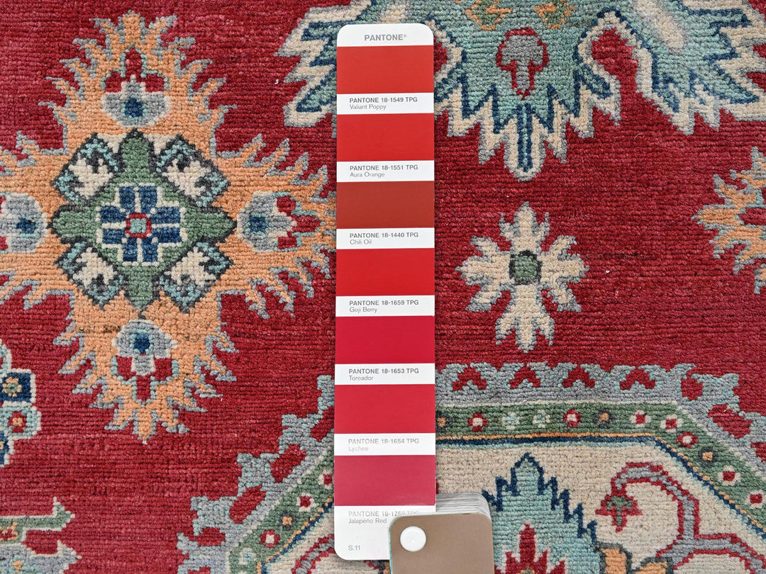 4'10" x 6'10" New Hand Knotted Red Wool Rectangle Oriental Rug - MOA102325