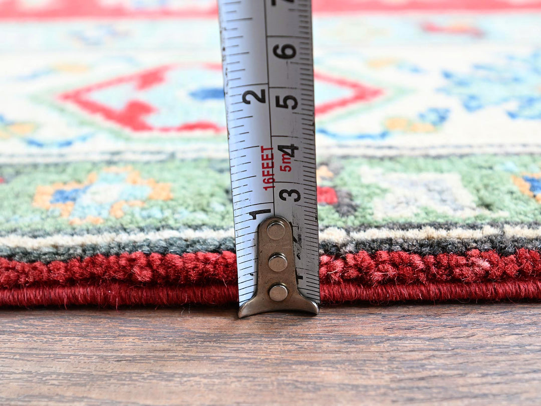 4'10" x 6'10" New Hand Knotted Red Wool Rectangle Oriental Rug - MOA102325