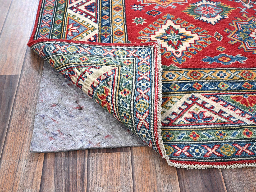 4'10" x 6'6" New Hand Knotted Red Wool Rectangle Oriental Rug - MOA102326